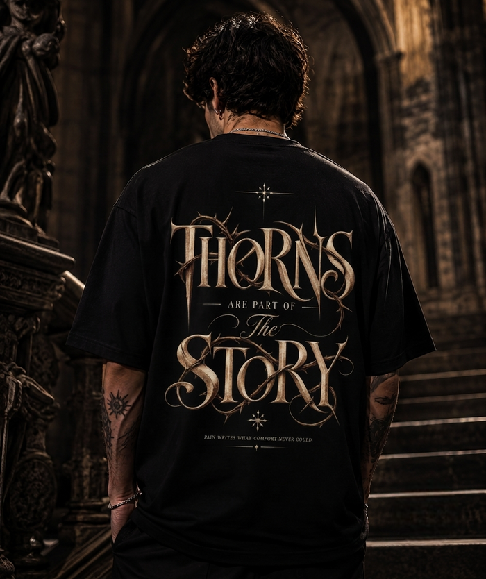 THORNS ARE PART OF THE STORY PREMIUM OVERSIZED T-SHIRT