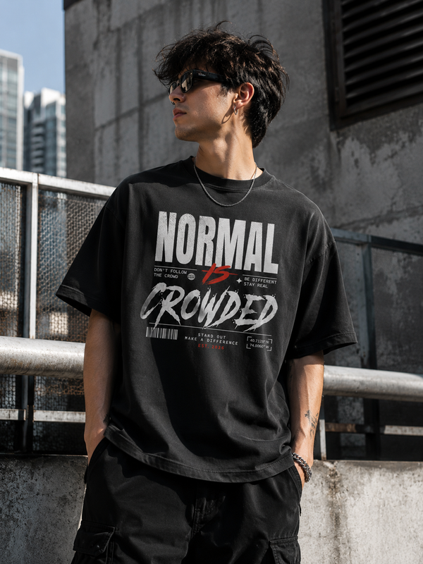 Normal Is Crowded Streetwear Oversized T-Shirt